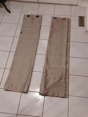 4/$60 Semi-Sheer Golden/Taupe Curtains - Set Of 2 Pieces